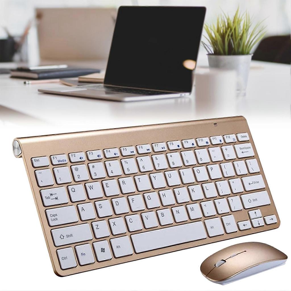 Wireless Keyboard Mouse Combo Kit Ultra Thin Ergonomic Cordless Keyboard Set for Office School Home
