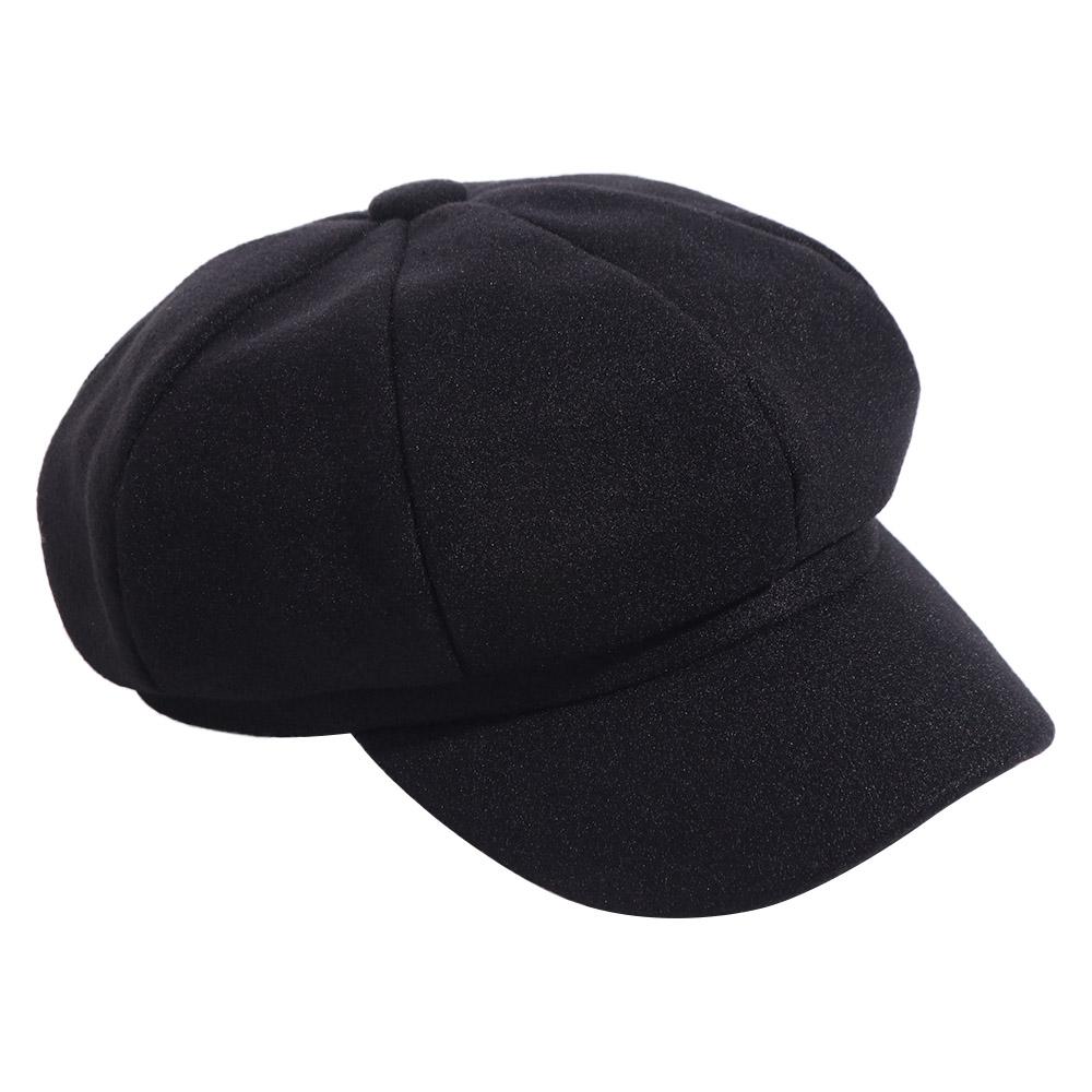 

Casual Korean Style Retro Berets Hat Octagonal JK Vintage Newsboy Cap Y2k Solid Color Painter Cap Girls чорний