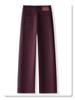 Ancola Women's 2024 Red Velvet Slim-Fit Straight-Leg Petite Wide-Leg Winter Jeans