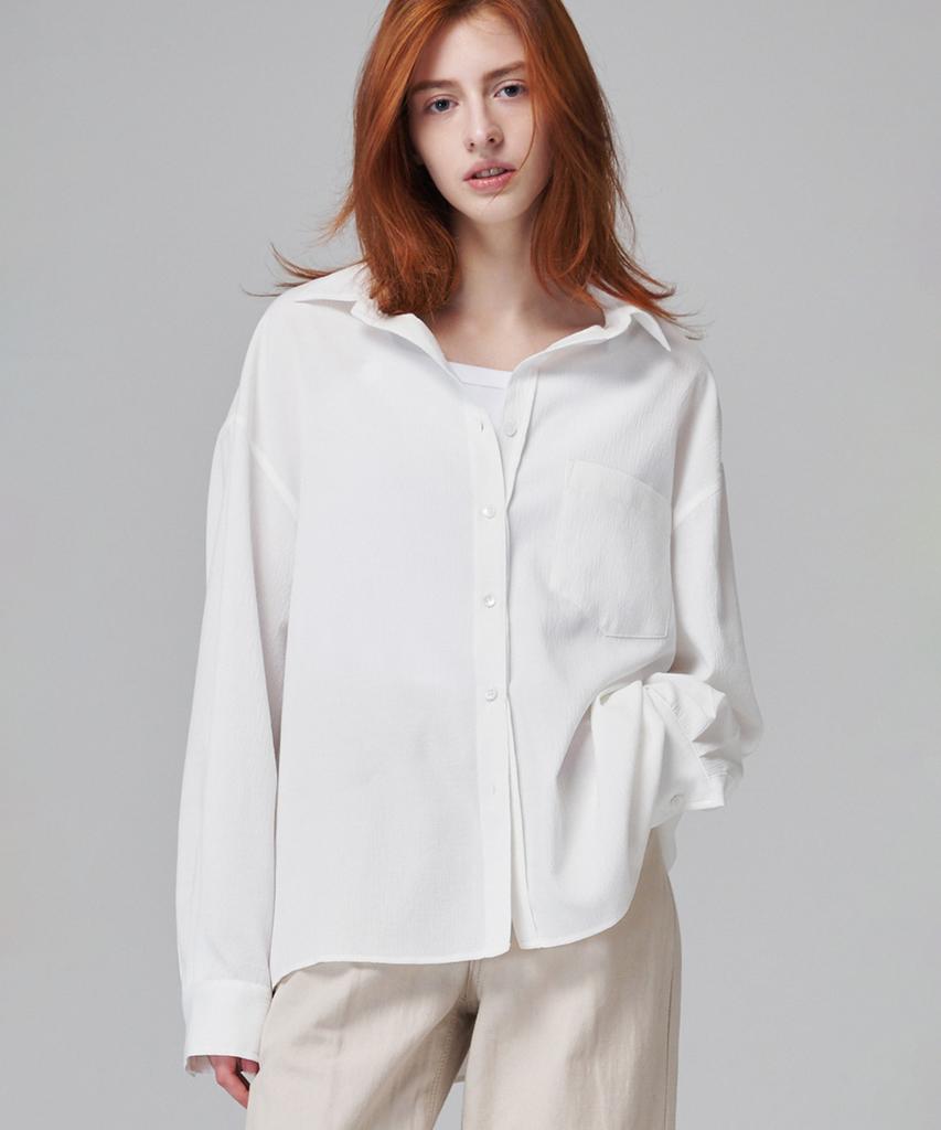 Camicia Oversize Stropicciata MALOUPE 4110 (bianca)
