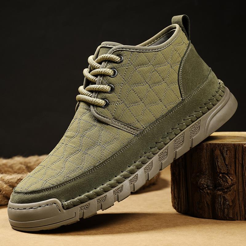

Outdoor Casual Men S Fleece Thickened Martin Boots 46 зелений