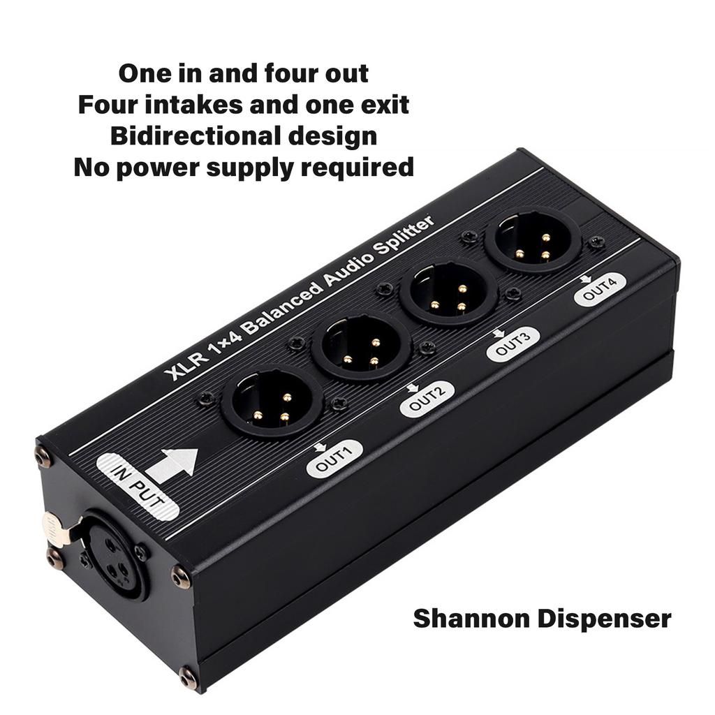 4 Channel Sound Splitter Networking Cable Extender Isolator Common Ground Interference Isolation 1 In 4 Out 3Pin Splitter