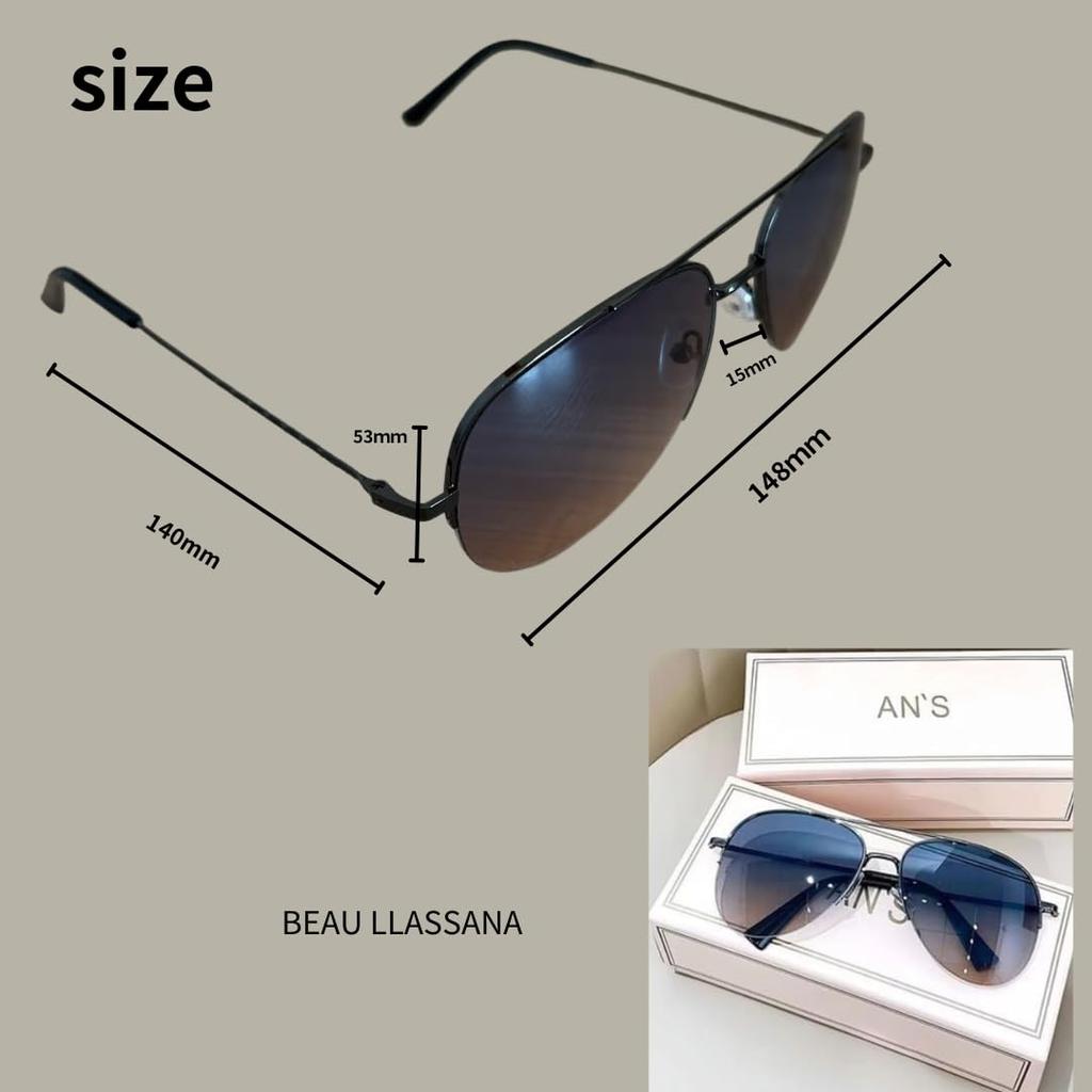 [BEAU LLASSANA] Teardrop Sunglasses for Men and Women - UV Protection, Metal Frame, Lightweight, Suitable for Driving, Outdoors, Travel, Fashion