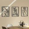 Metal Wall Art Set of 3 Abstract Minimalist Woman Line Drawing Sculpture Home Decor