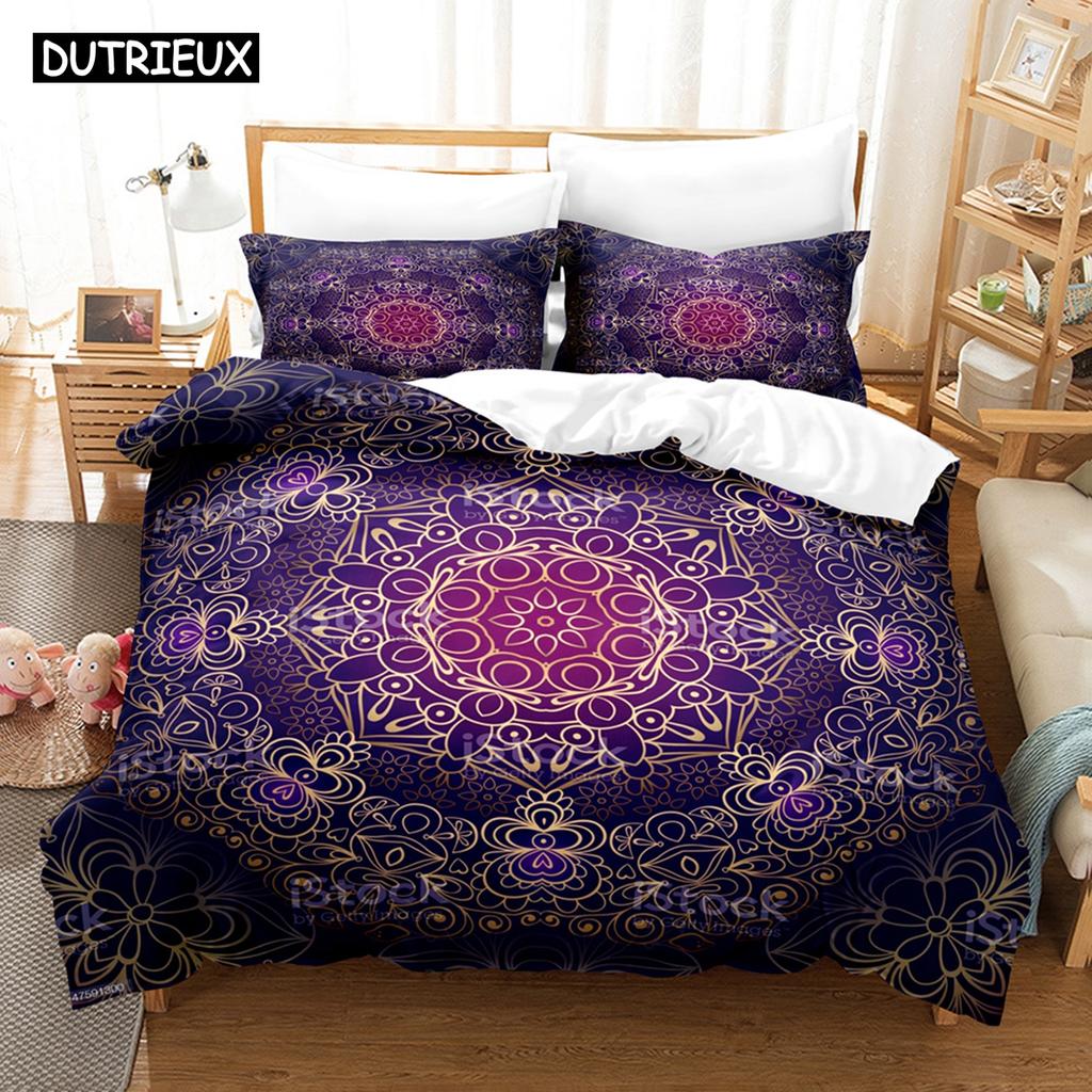 3D Printed Bohemia Art Design Bedding Set Down Quilt Cover With Pillowcase Double SIngle King