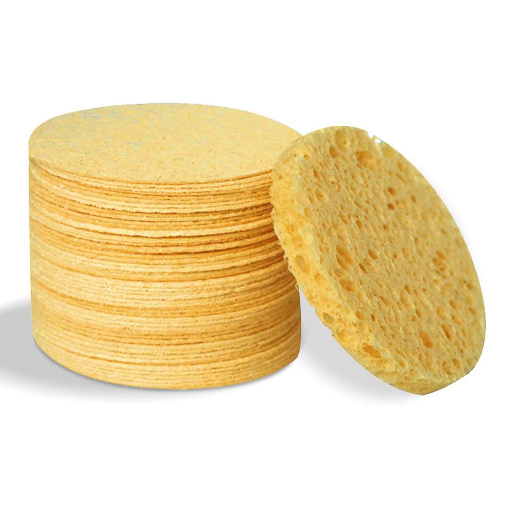 Compressed Cotton Facial Cleansing Puffs, Disposable Makeup Remover Cellulose Sponges for Salon Use.