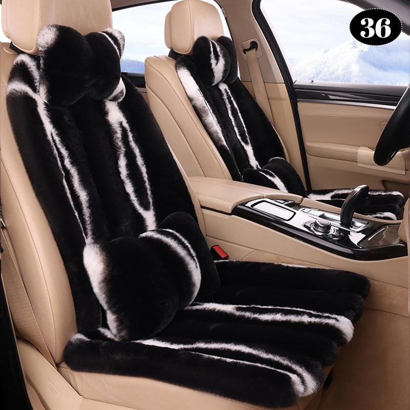 NEW Imitation Wool Universal Car Seat Cover Winter Thickened Warm Plush Auto Pillow Artificial Fur Seat Cushion Interior Fashion