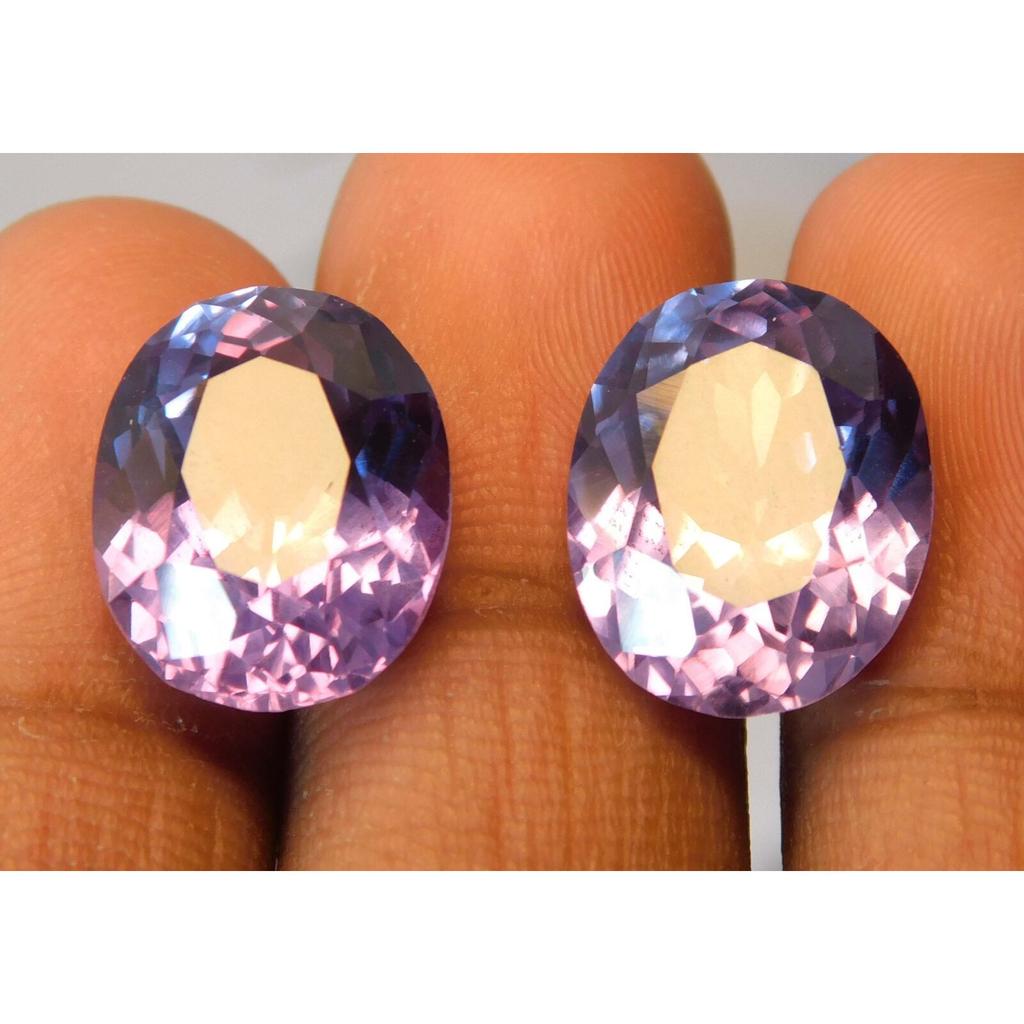 Color Change Alexandrite Loose Gemstone Pair 16.80 Ct 7 Oval Shape for Jewelry Making and Crafts