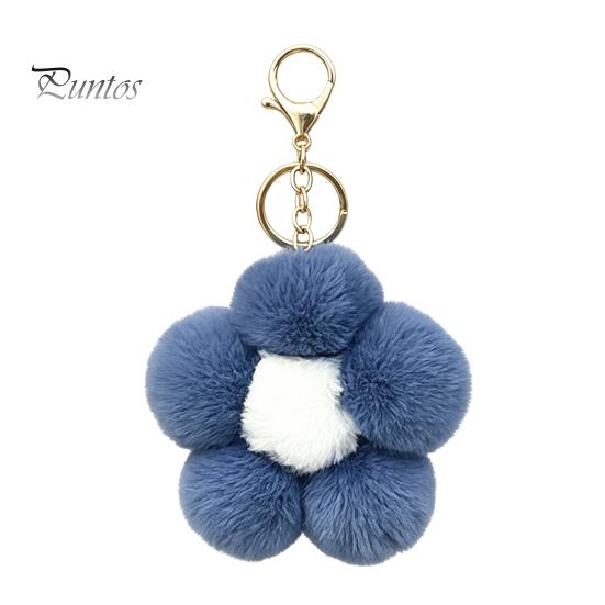 Aesthetic Handbag Pendant Plush Flower Keychain for Handbags, Five-petal Bag Charm, Backpack Hanging Accessory Fluffy Women