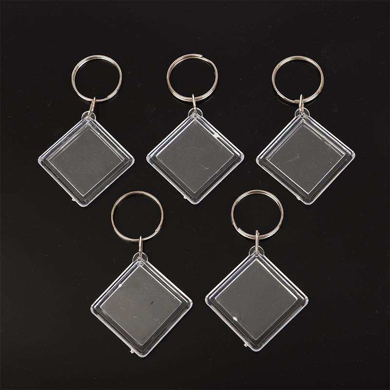 5Pcs Clear Bear Acrylic Blank Photo Frame Keychain Insert Photo Picture Frame Key Holder Diy Picture Frame Keyring Bag Pendant