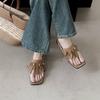 Krazing Pot Cow Suede Nubuck Summer Size 40 Hook Loop Tassel Fringe Low Heels Women Peep Toe Sandals