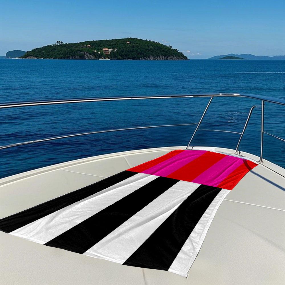 Color - Block Stripes Quick Drying Bath Towel Microfiber Beach Towel Light Weight Swimming Camping Yoga Beach Out