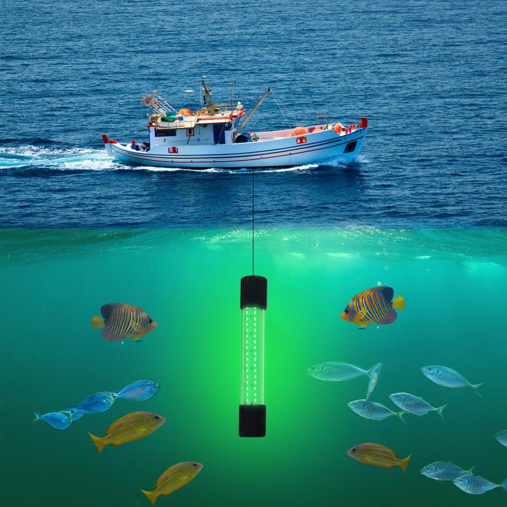 Goture Fishing Light Underwater Light 126leds Underwater Fishing Light Underwater Light Fishing Light High Brightness Green 15W 5M Fishing Light