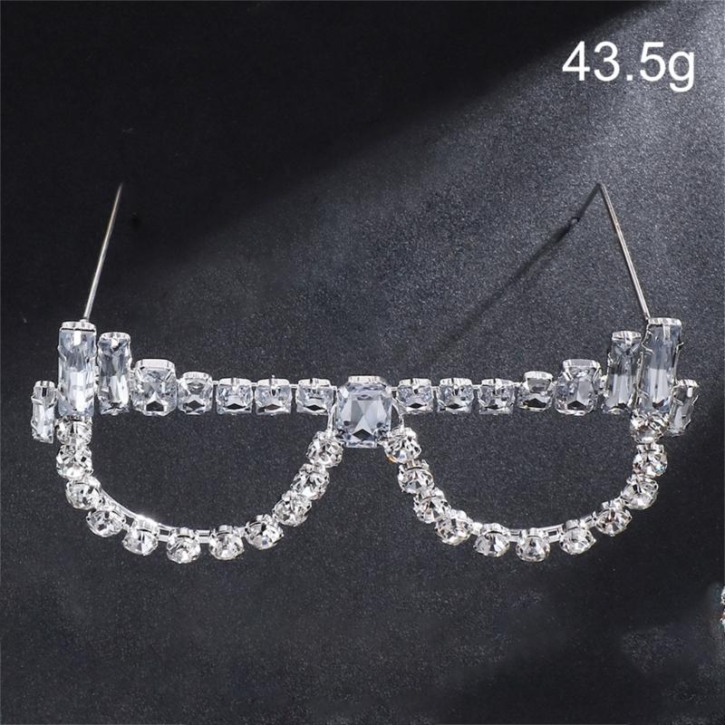 No Lens Rhinestones Glasses Frames Rhinestones Sunglasses Funny Party Eyewear Crystal Eyeglasses for Photograph Props