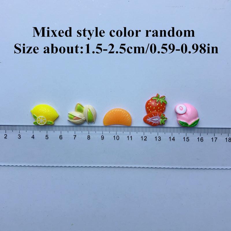 20 Teile/beutel Gemischten Stil Nette Obst Gemüse Harz Nail art Telefon Fall Haarnadel Kühlschrank Handgemachte DIY Charms Zubehör Dekoration