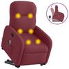Vidaxl Lift and Massage Armchair, Reclining, Burgundy, Fabric Upholstered