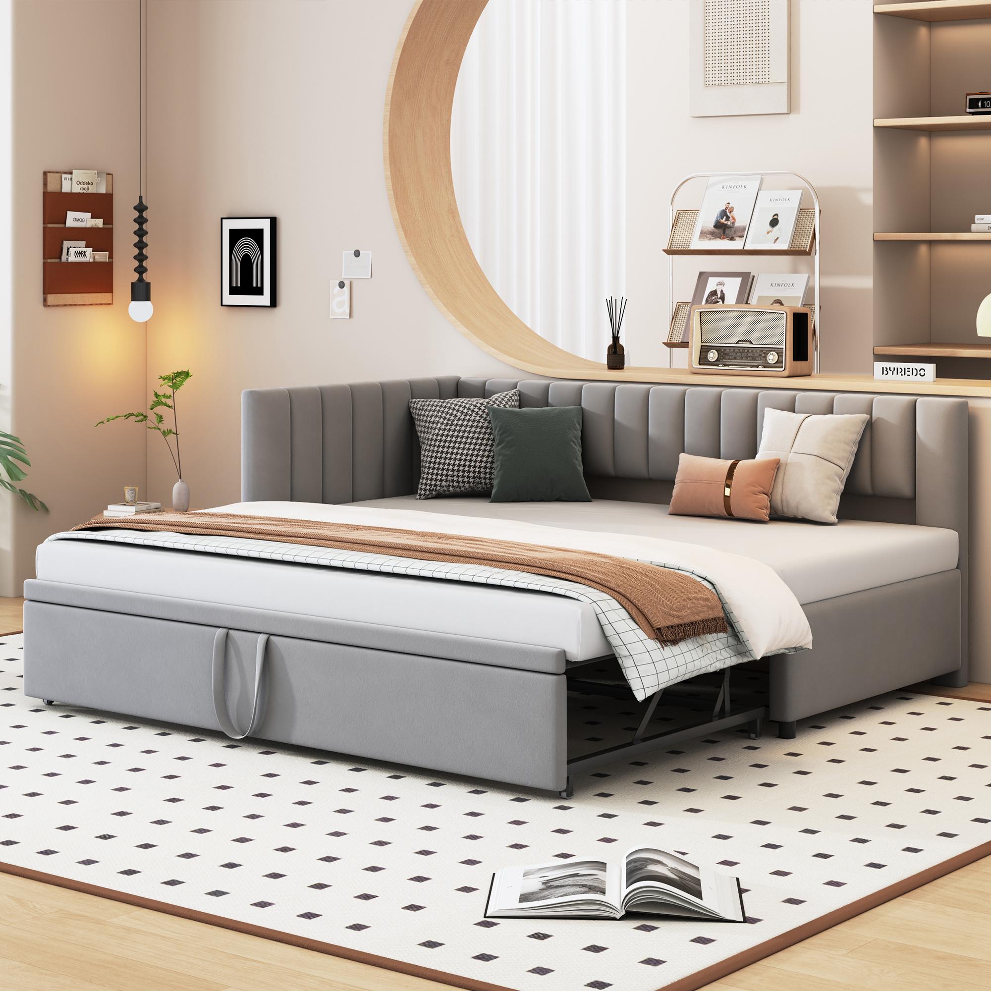 Multifunctional L-Shaped Sofa Bed with Pull-Out
