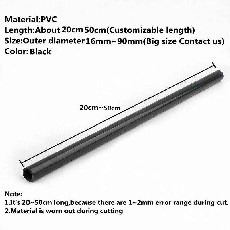 

2PCS 50CM O.D 16~110mm PVC Pipe Garden Irrigation Watering Fittings Planting Frame Pipe Aquarium Water Supply PVC Tube Outer Dia 16mm&50cm (2PCS) чёрный