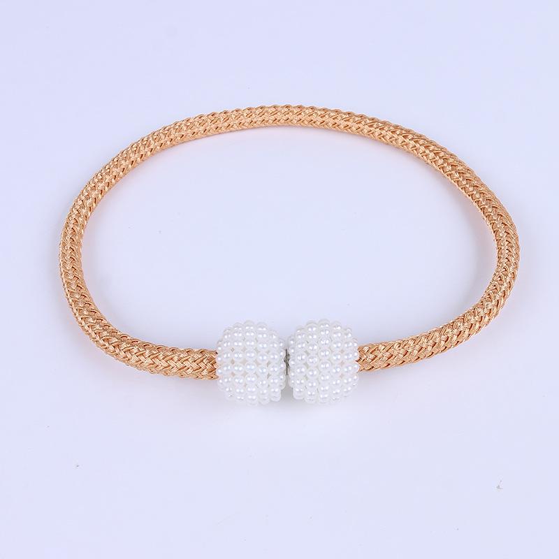 No-Drill Small Pearl Magnetic Curtain Tiebacks Rope Buckle Straps