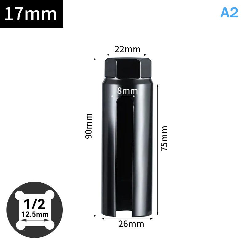 Narrow Mouth Oxygen Sensor Sleeve European-Style 14-24Mm 1/2" Oxygen Sensing Drive Socket Wrench Tools Automotive Parts