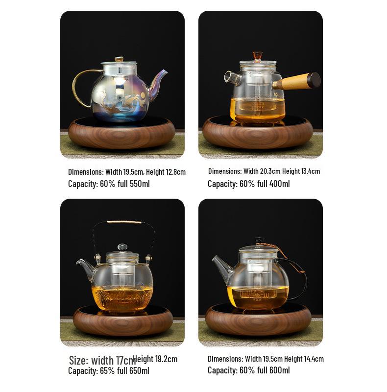 Solid Wood Electric Ceramic Tea Stove – Drum Shape Tea Brewer with Heat Preservation
