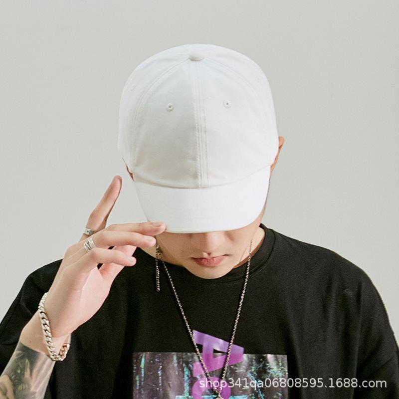 Black Short Brim American Retro Solid Color Hat Men Baseball Hat Men Korean Style Soft Top Baseball Cap Men Sun Hat