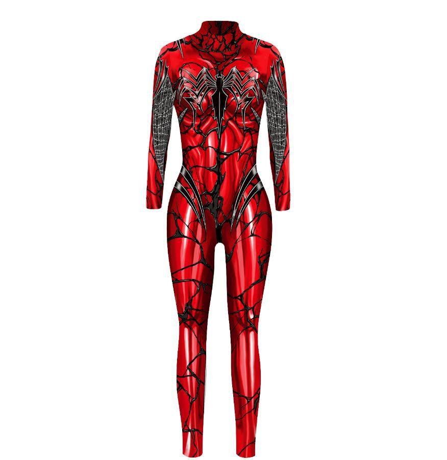Halloween Spiderman Cosplay Jumpsuit Women's Slim Tights Bodysuit