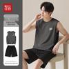 Hodo Herren Baumwolle Ärmelloses T-Shirt & Shorts Loungewear Set