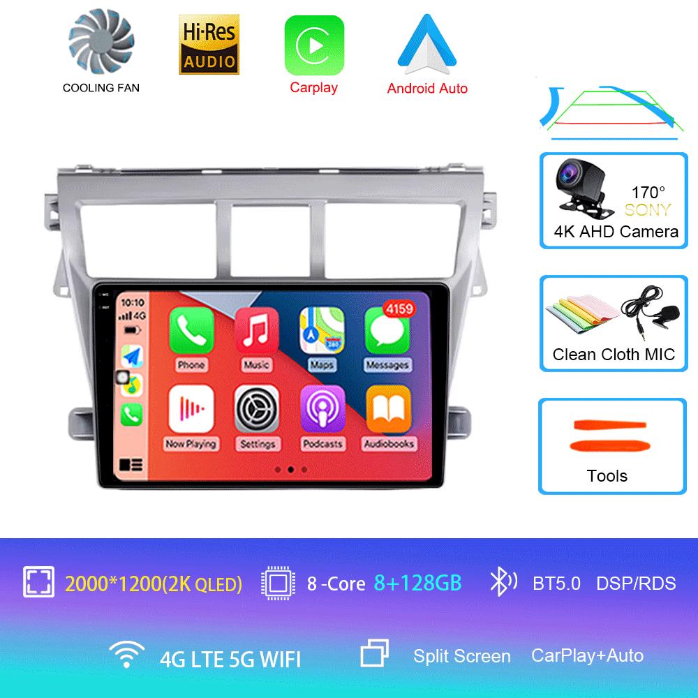 Android 14 For Toyota VIOS Yaris 2007 2008 2009 2010 - 2012 Car Radio GPS Carplay Multimedia Player Navigation Stereo Auto Audio