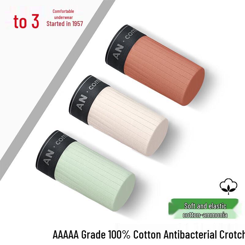 

Hongdou Men s Antibacterial Cotton Boxer Briefs 3-Pack XL