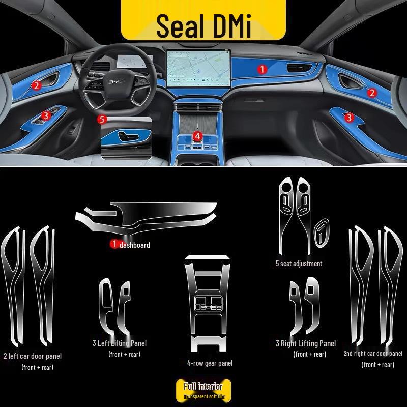 Transparent Interior Film for BYD Seal EVI Console Screens - Fits 25 Models