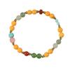 Natural Hetian Jade & Amber Multi-Gem Bracelet with 925 Silver and Southern Red Agate Beads