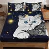 3pcs Cute Mermaid Ocean Printed Fitted Sheet, Soft Comfortable Bedding Set, For Bedroom, Guest Room 1*Fitted Sheet+2*Pillowcase