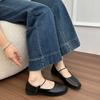 French soft leather retro Mary Jane shoes 2025 summer women's ballet commuting soft-soled shallow mouth flat-soled single shoes grandma shoes