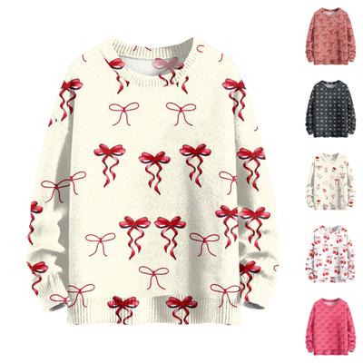 Happy  Sweatshirts For Women Knit Sweater Cute Shirt Fall Crewneck Pullover Tops