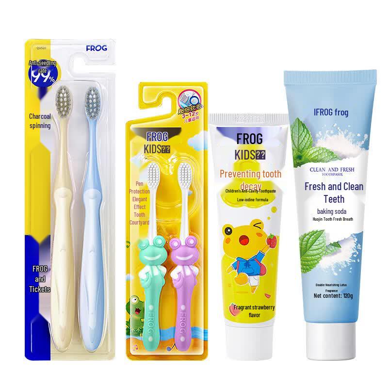 Frog Family Toothbrush & Toothpaste Set