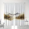 2pcs, Chinese Mountain Lnk Painting Print Curtain,Rod Pocket Mount,Polyester Material For Living Room Bedroom Kitchen Free Ship