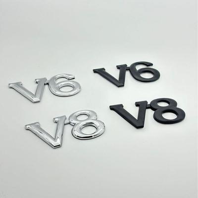 Universal 3D Metal Car Badge Emblem V6 V8 Large Displacement Sticker