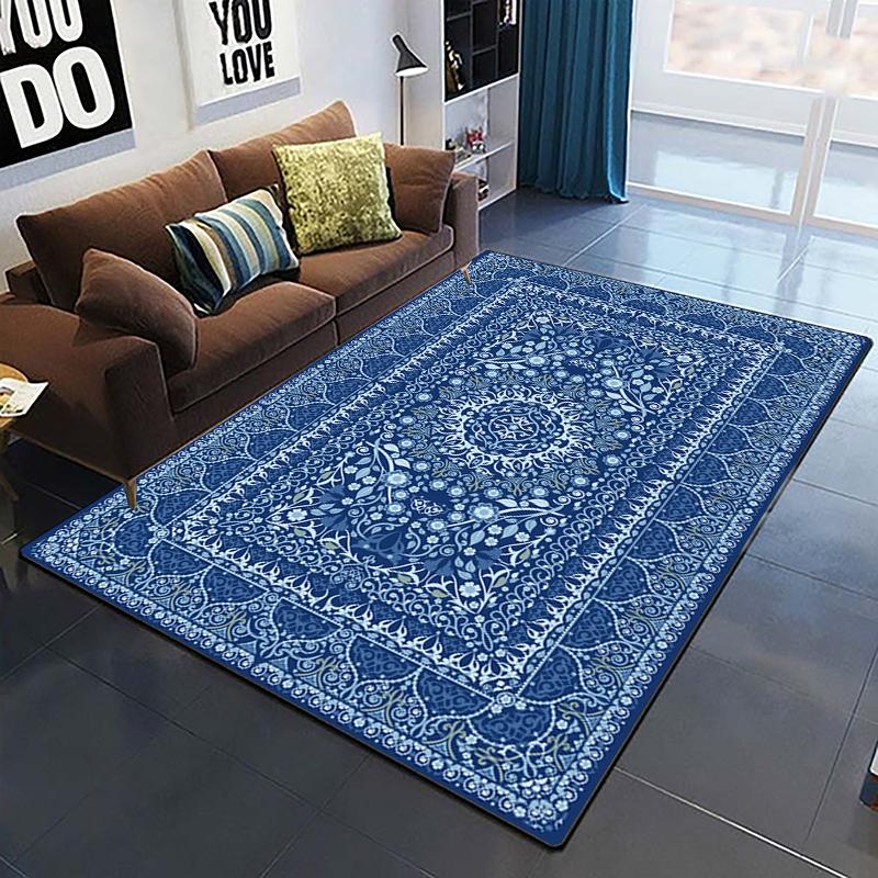 European Rococo Medieval Pattern Decorative Square Rug Modern House ...