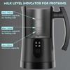 4 In 1 Electric Milk Frother Heater 350ml Stainless Steel Container Quick Foaming Function For Hot Chocolate Cappuccino