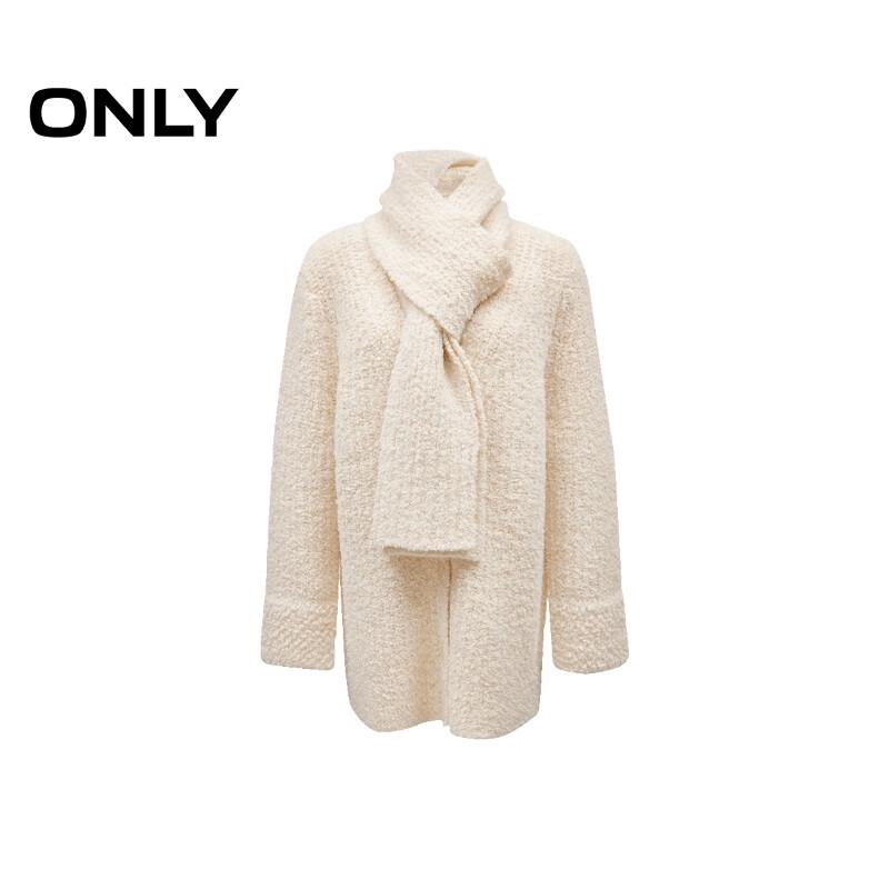 ONLY Women's Loose V-Neck Scarf Cardigan Sweater
