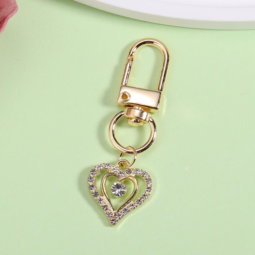 Sparkling crystal pearl Snowflake Keychain Boho Zinc alloy metal Key Chain Ring for Women Kids Christmas Accessories Keyholder