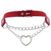 Heart Choker Collar For Women Goth Accessoies Black Leather Chain Chockers Gothic Punk Grunge Emo Necklace Jewelry