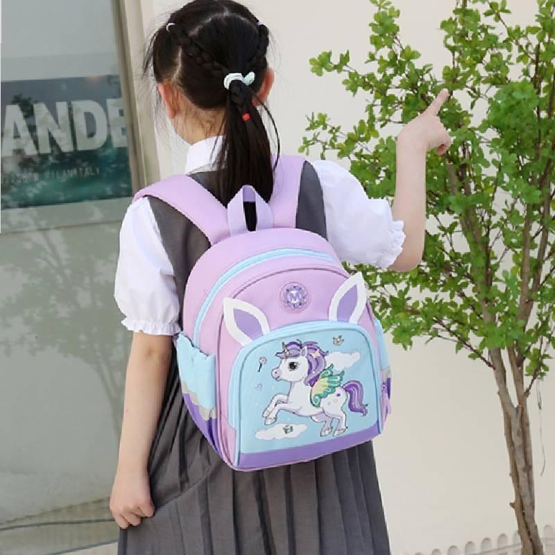 Adorable Cartoon Nylon Backpack For Kids Unisex Lightweight And Trendy Design