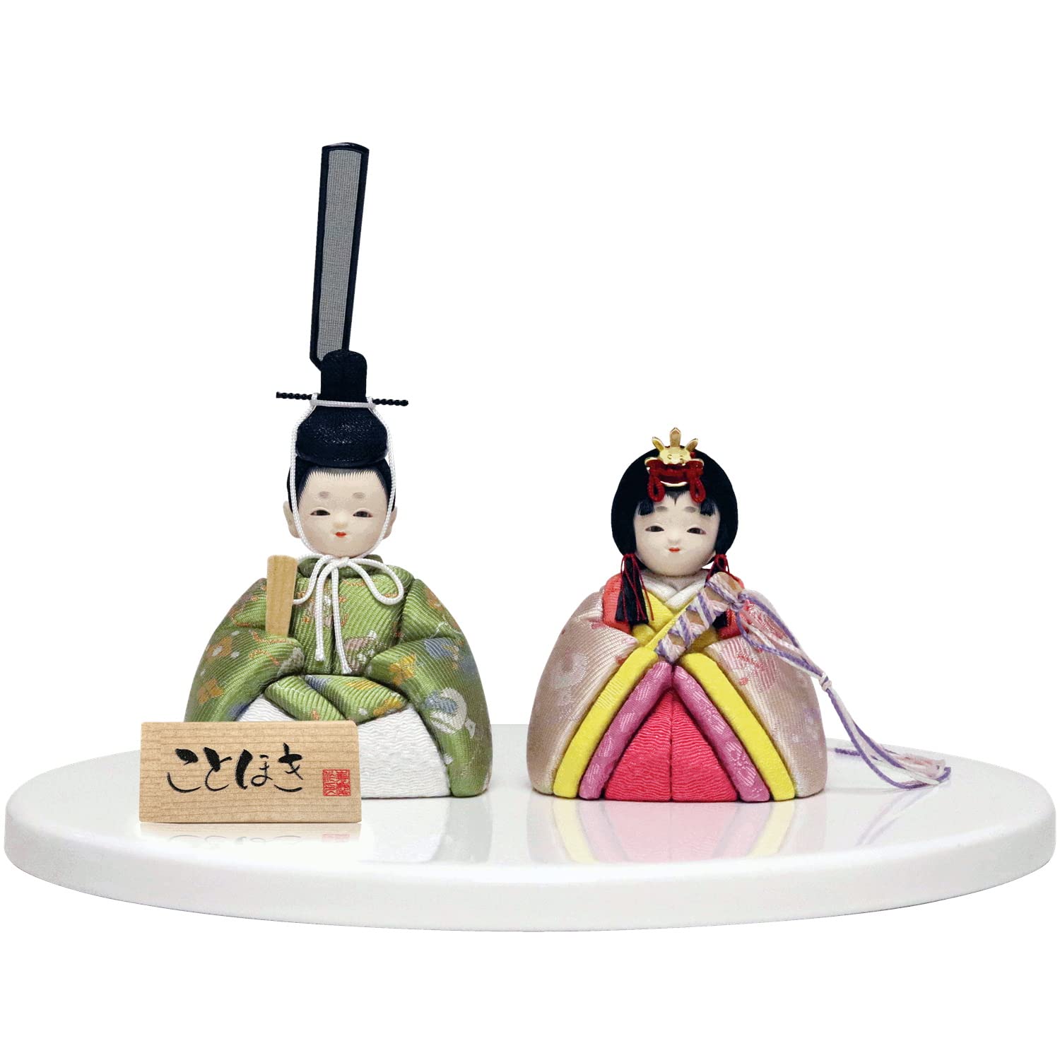

Hina Wooden Tsugumi Doll with Round Doll, Doll, Kotohoki, Only, Tray, White, KTH-3201H1