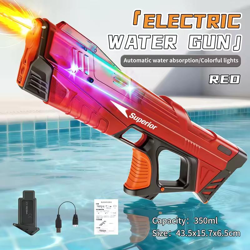 

Kids Electric Water Gun Vivid Light Long Range Automatic Water Absorption Squirt Guns Summer Outdoor Beach Toys For Kids