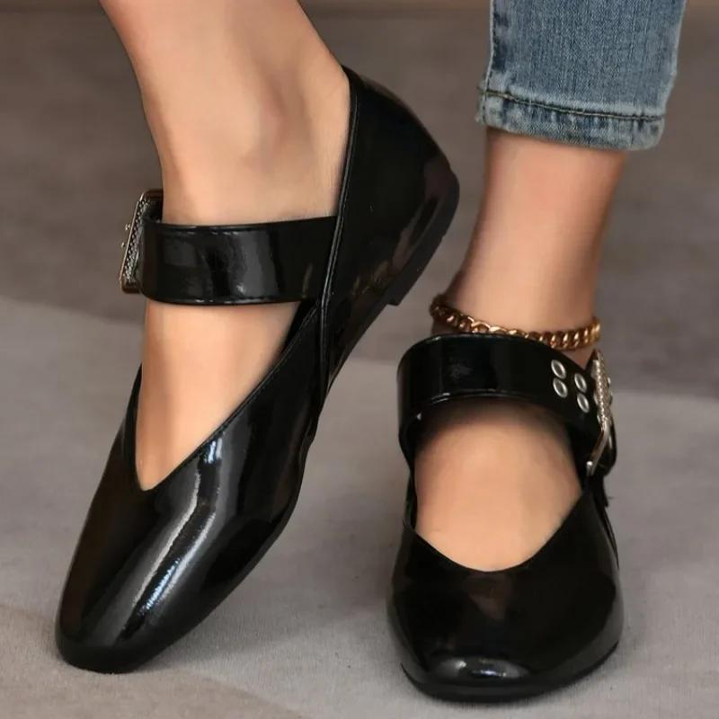 Women Flat Shoes Fashion Versatile Pointed Toe Leopard Print French Mary Jane Shoes Women New Summer Soft Sole Beanie Shoes