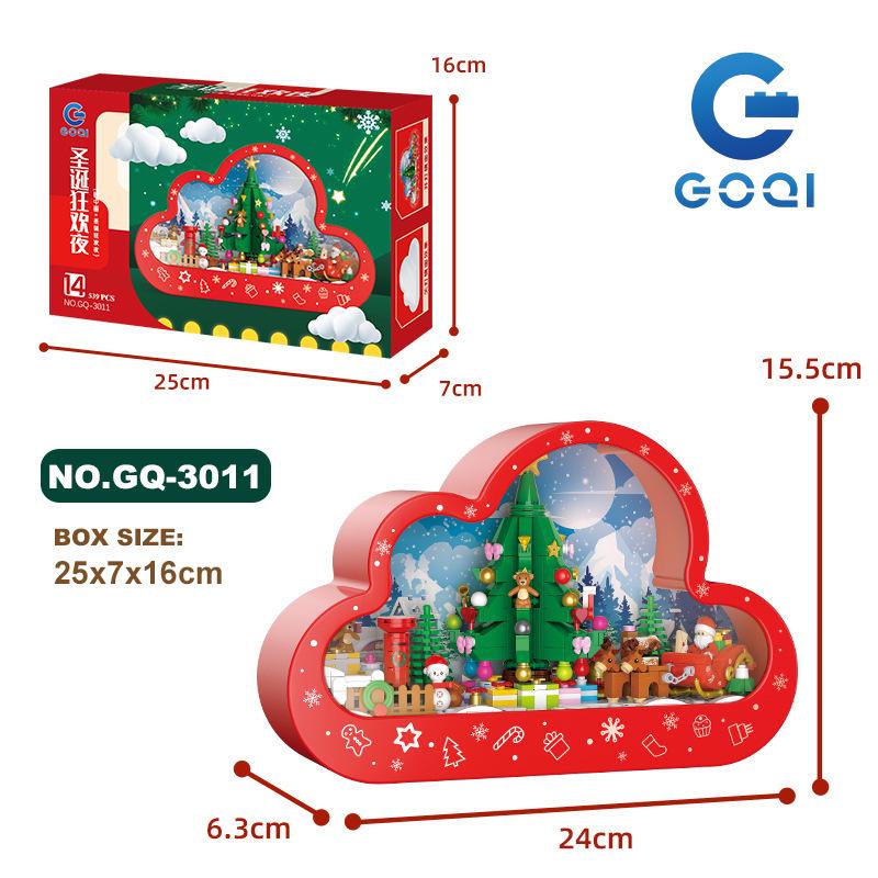 Santa Claus Cloud Mirror Night Light Building Blocks Toy for Kids - Christmas Gift