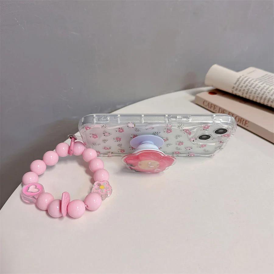 Smile Flower Grip Tok Holder Bracelet Case For Xiaomi Redmi Note 13 14 Pro Plus 5G 8 9 11 10 12 Pro 12S 14C 13C 12C 10C A1 A2 A3