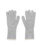 AMES-WORLDWIDE Hairy Stripe Gloves & Beanie Set Gray
